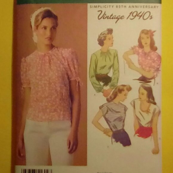💖Vintage 1940's STYLE Women's Top/Various designs/ Simplicity Sewing Pattern💖 - Picture 4 of 4
